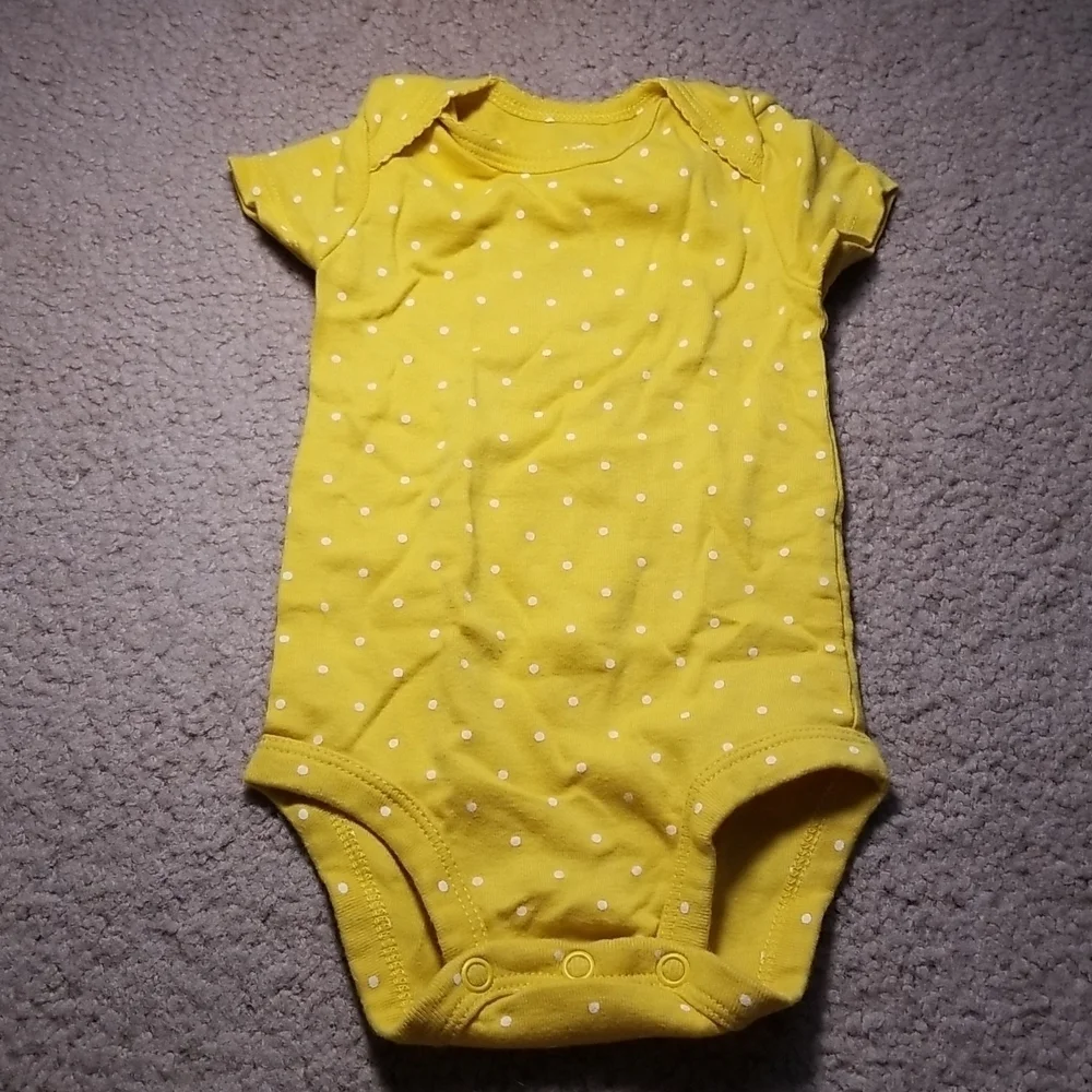 Carter's Baby Girl's Yellow Polkadot Onesie